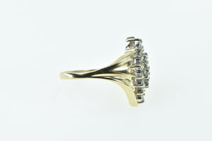 10K 1.00 Ctw Diamond Navette Cluster Vintage Ring Yellow Gold