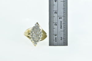 10K 1.00 Ctw Diamond Navette Cluster Vintage Ring Yellow Gold