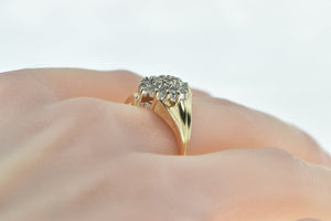 10K 1.00 Ctw Diamond Navette Cluster Vintage Ring Yellow Gold