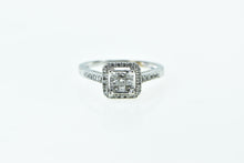 Load image into Gallery viewer, 10K Invis. Princess Diamond Halo Engagement Ring White Gold