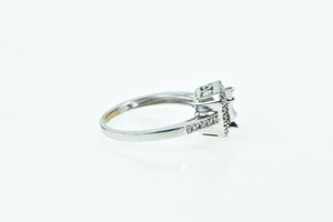 10K Invis. Princess Diamond Halo Engagement Ring White Gold