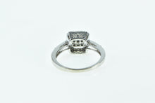 Load image into Gallery viewer, 10K Invis. Princess Diamond Halo Engagement Ring White Gold