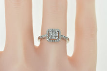 Load image into Gallery viewer, 10K Invis. Princess Diamond Halo Engagement Ring White Gold