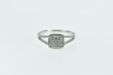 Load image into Gallery viewer, 10K Vintage Diamond Cluster Halo Engagement Ring White Gold