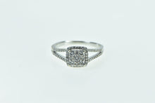 Load image into Gallery viewer, 10K Vintage Diamond Cluster Halo Engagement Ring White Gold