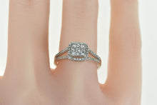 Load image into Gallery viewer, 10K Vintage Diamond Cluster Halo Engagement Ring White Gold