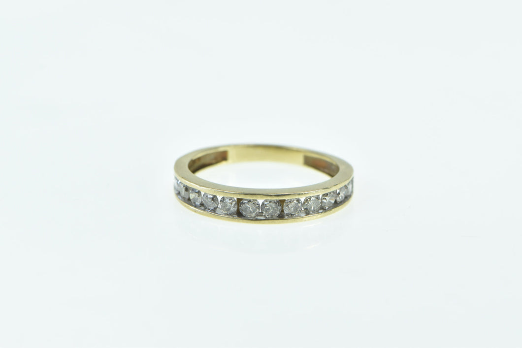 10K 0.84 Ctw Diamond Classic Channel Wedding Band Ring Yellow Gold