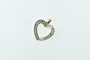 14K 0.65 Ctw Diamond Heart Love Symbol Romantic Pendant Yellow Gold