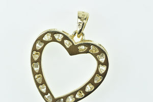 14K 0.65 Ctw Diamond Heart Love Symbol Romantic Pendant Yellow Gold