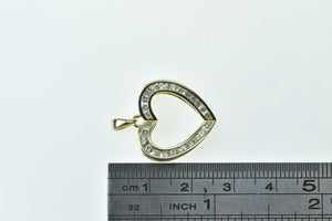 14K 0.65 Ctw Diamond Heart Love Symbol Romantic Pendant Yellow Gold