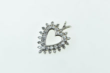 Load image into Gallery viewer, 14K 0.72 Ctw Diamond Heart Cluster Love Symbol Pendant White Gold