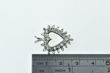 Load image into Gallery viewer, 14K 0.72 Ctw Diamond Heart Cluster Love Symbol Pendant White Gold