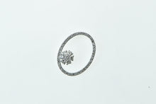 Load image into Gallery viewer, 14K 0.46 Ctw Diamond Oval Flower Cluster Floral Pendant White Gold