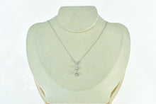 Load image into Gallery viewer, 14K 0.95 Ctw Tiered Round Diamond Vintage Drop Pendant White Gold