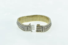 Load image into Gallery viewer, 10K 9.00 Ctw Diamond Encrusted Wide Statement Bracelet 7&quot; Yellow Gold