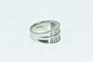 Platinum 3.06 Ctw Princess Baguette Diamond Band Ring