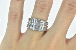 Platinum 3.06 Ctw Princess Baguette Diamond Band Ring