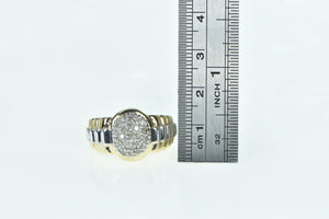 10K 0.46 Ctw Diamond Oval Cluster Fashion Ring Yellow Gold