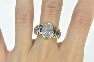 10K 0.46 Ctw Diamond Oval Cluster Fashion Ring Yellow Gold