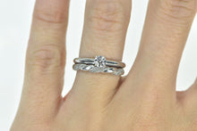 Load image into Gallery viewer, 14K 0.37 Ctw Diamond Engagement Bridal Set Ring White Gold