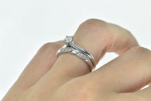 Load image into Gallery viewer, 14K 0.37 Ctw Diamond Engagement Bridal Set Ring White Gold