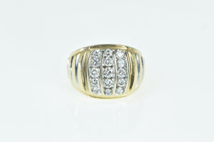 14K 1.00 Ctw Diamond Squared Vintage Men's Ring Yellow Gold