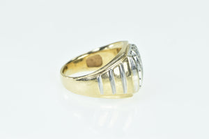 14K 1.00 Ctw Diamond Squared Vintage Men's Ring Yellow Gold