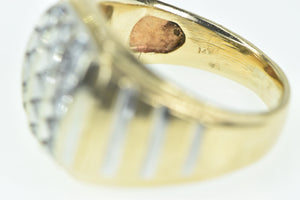 14K 1.00 Ctw Diamond Squared Vintage Men's Ring Yellow Gold