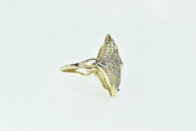 Load image into Gallery viewer, 14K Diamond Encrusted Wavy Curvy Statement Ring Yellow Gold