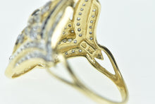 Load image into Gallery viewer, 14K Diamond Encrusted Wavy Curvy Statement Ring Yellow Gold