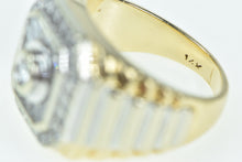 Load image into Gallery viewer, 14K 1.00 Ctw Diamond Squared Cluster Statement Ring Yellow Gold