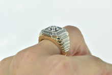 Load image into Gallery viewer, 14K 1.00 Ctw Diamond Squared Cluster Statement Ring Yellow Gold