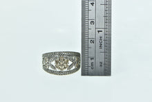 Load image into Gallery viewer, 14K 1.06 Ctw Diamond Flower Statement Band Ring White Gold