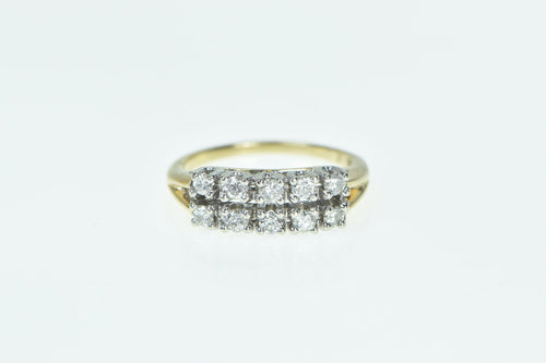 14K 0.40 Ctw Diamond Squared Vintage Band Ring Yellow Gold