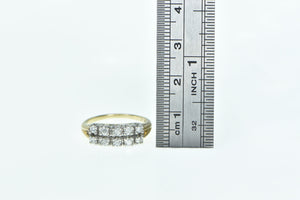 14K 0.40 Ctw Diamond Squared Vintage Band Ring Yellow Gold