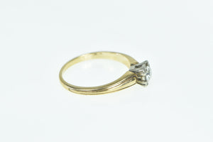 14K 1940's 0.22 Ct Diamond Solitaire Engagement Ring Yellow Gold