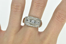 Load image into Gallery viewer, 14K 0.40 Ctw Art Deco Diamond Squared Statement Ring White Gold