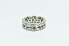 Load image into Gallery viewer, 18K 1.30 Ctw Diamond Sapphire Eternity Ring White Gold