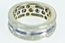 Load image into Gallery viewer, 18K 1.30 Ctw Diamond Sapphire Eternity Ring White Gold