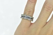 Load image into Gallery viewer, 18K 1.30 Ctw Diamond Sapphire Eternity Ring White Gold