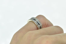 Load image into Gallery viewer, 18K 1.30 Ctw Diamond Sapphire Eternity Ring White Gold