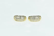 Load image into Gallery viewer, 14K Vintage Fashion Striped Statement CZ Curved Earrings Yellow Gold