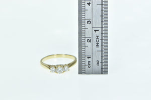 14K 0.58 Ctw Three Diamond Classic Engagement Ring Yellow Gold