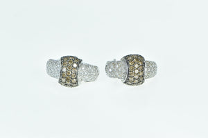 10K 1.67 Ctw White & Fancy Diamond French Clip Earrings White Gold