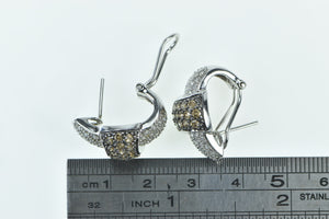 10K 1.67 Ctw White & Fancy Diamond French Clip Earrings White Gold