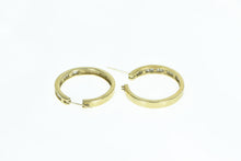 Load image into Gallery viewer, 10K 1.50 Ctw Diamond Squared 27mm Fashion Hoop Earrings Yellow Gold