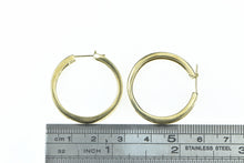 Load image into Gallery viewer, 10K 1.50 Ctw Diamond Squared 27mm Fashion Hoop Earrings Yellow Gold