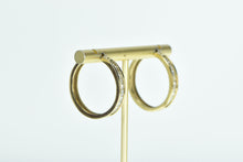 Load image into Gallery viewer, 10K 1.50 Ctw Diamond Squared 27mm Fashion Hoop Earrings Yellow Gold