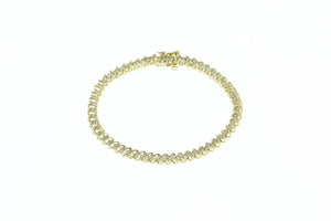 10K 0.82 Ctw Diamond Vintage Classic Tennis Bracelet 7" Yellow Gold