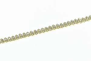 10K 0.82 Ctw Diamond Vintage Classic Tennis Bracelet 7" Yellow Gold